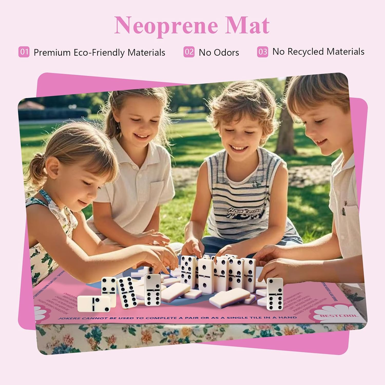 2025 Neoprene American Mahjong Mat – Odorless, Anti-Slip, No-Crease Table Mat with Rules & Instructions | Noise Reduction | Mahjong Gift Idea