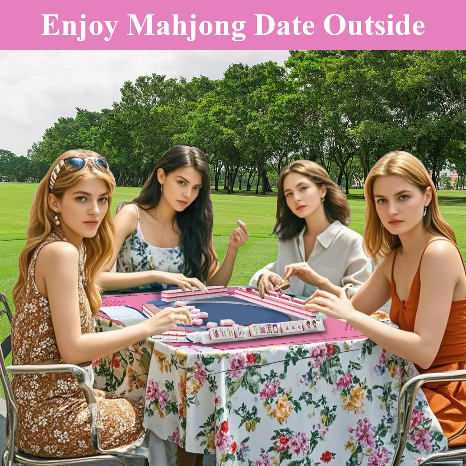 2025 Neoprene American Mahjong Mat – Odorless, Anti-Slip, No-Crease Table Mat with Rules & Instructions | Noise Reduction | Mahjong Gift Idea