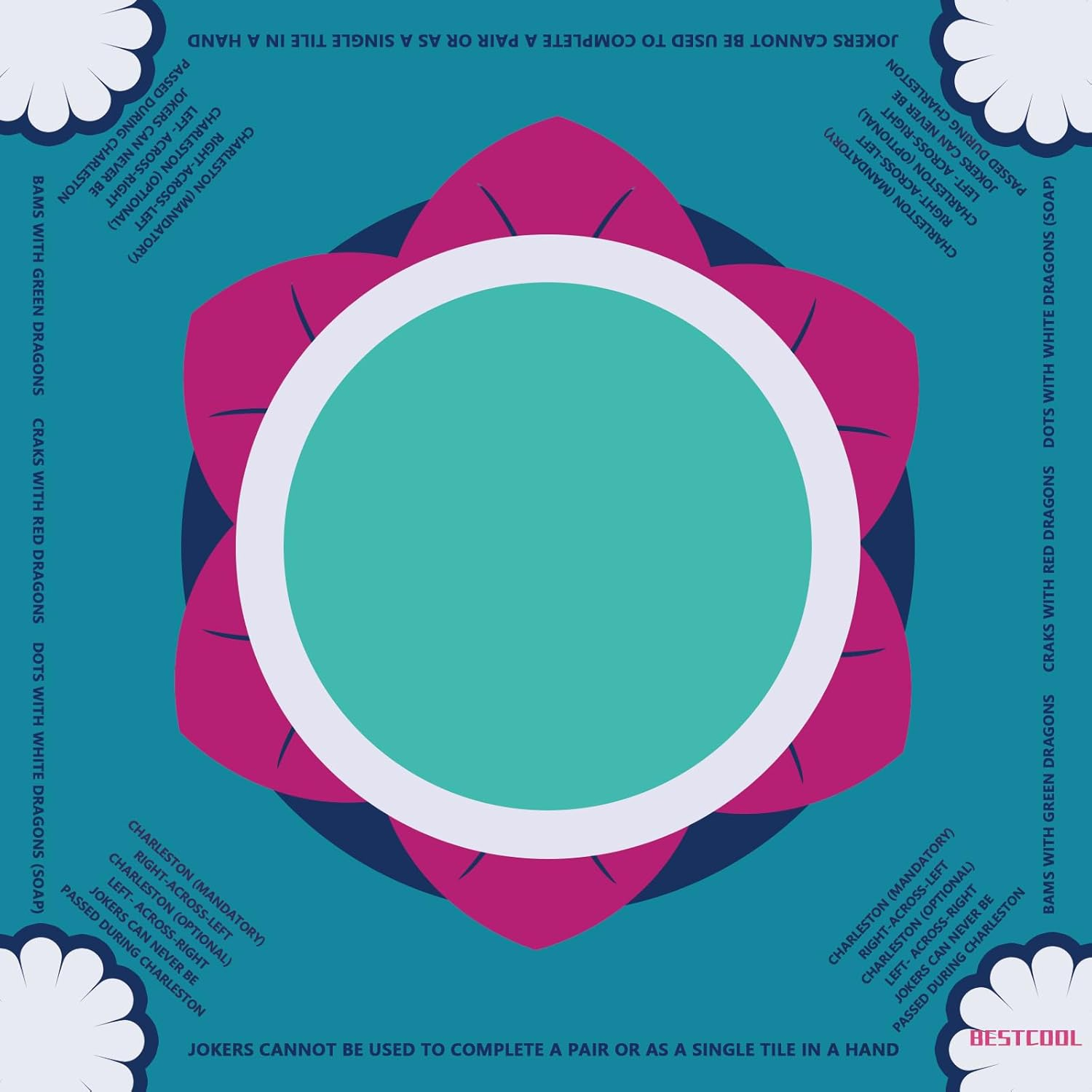 2025 Neoprene American Mahjong Mat – Odorless, Anti-Slip, No-Crease Table Mat with Rules & Instructions | Noise Reduction | Mahjong Gift Idea