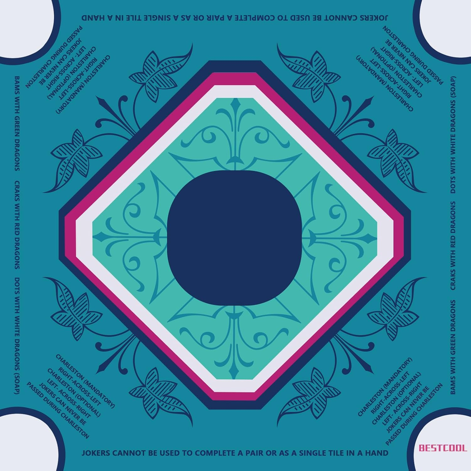 2025 Neoprene American Mahjong Mat – Odorless, Anti-Slip, No-Crease Table Mat with Rules & Instructions | Noise Reduction | Mahjong Gift Idea