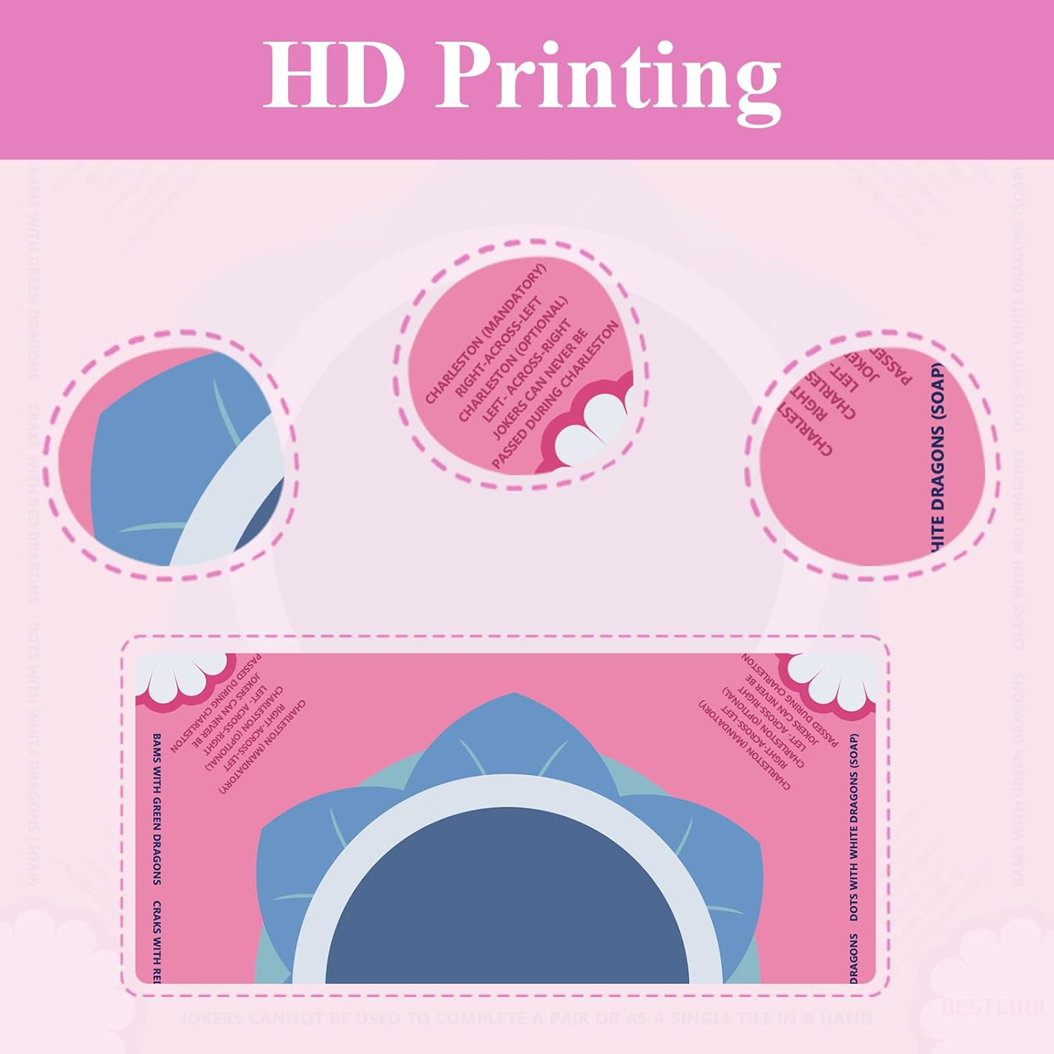 2025 Neoprene American Mahjong Mat – Odorless, Anti-Slip, No-Crease Table Mat with Rules & Instructions | Noise Reduction | Mahjong Gift Idea